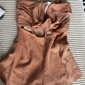 Lovers + Friends Tan Strapless Romper